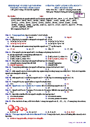 Đề kiểm tra chất lượng giữa học kỳ I môn Hóa học Lớp 10 - Mã đề 104 - Năm học 2019-2020 - Trường THPT Bắc Đông Quan (Có đáp án)